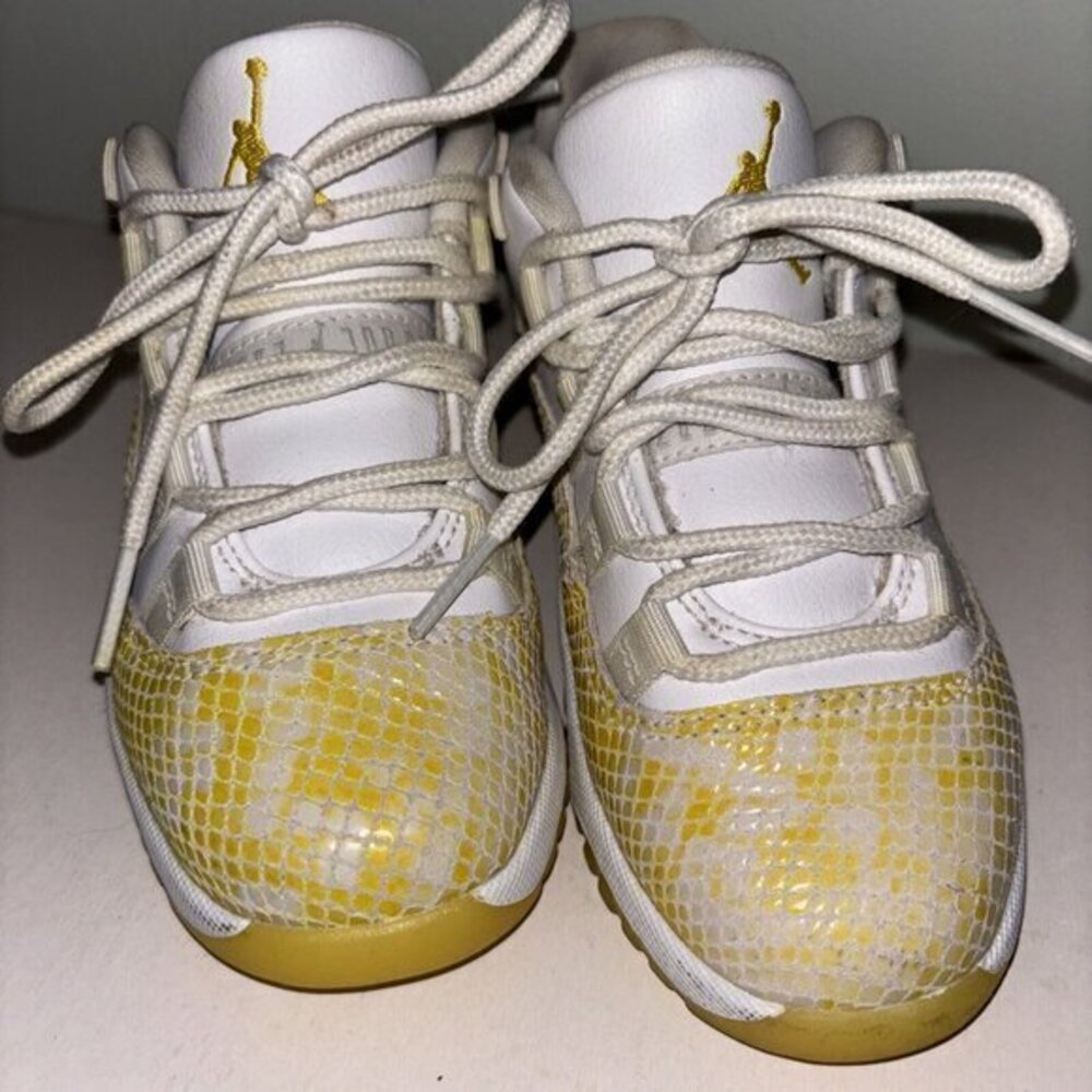 Size 12C- Air Jordan 11 Low Yellow Snakeskin In Excellent Condition
